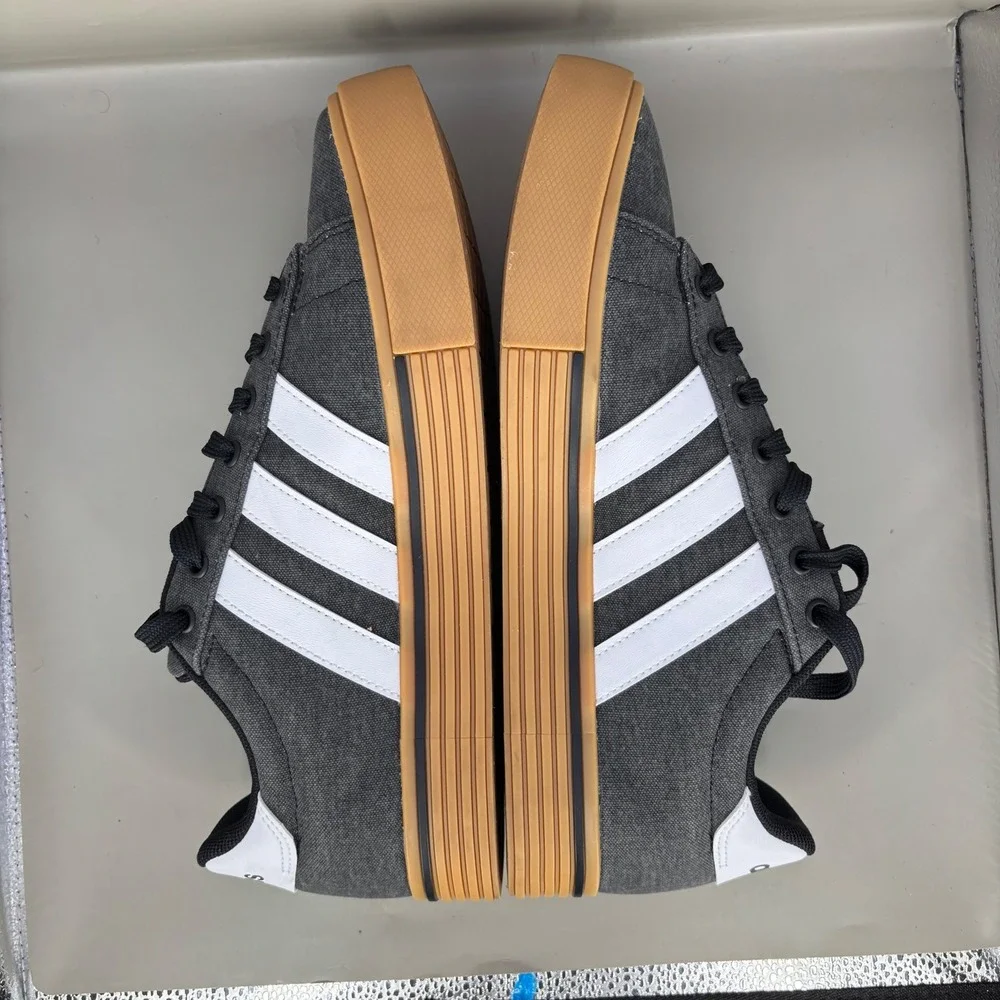 Adidas Daily 3.0 Platform Grey Washed Canvas Gum Sole Sneakers IF4492 Mens 8.5